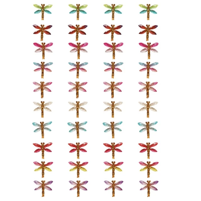 3X(40 StüCk Libelle-AnhäNger, Kunstharz, Tier, Flache RüCkseite, Verbindun
