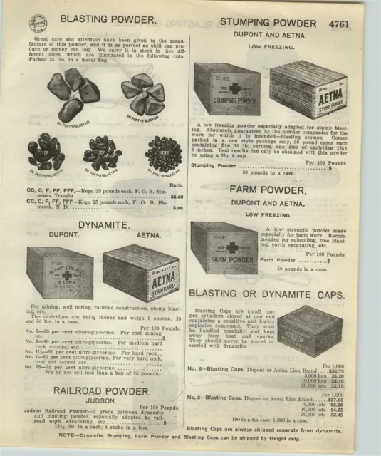 1918 PAPER AD Dupont Aetna Wooden Box Dynamite Red Cross Blasting Machine