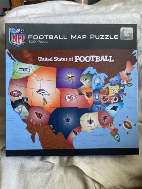 Pre 2015 Alignment NFL United States Of Football Map 32 Jigsaw Puzzle 500 PC EUC