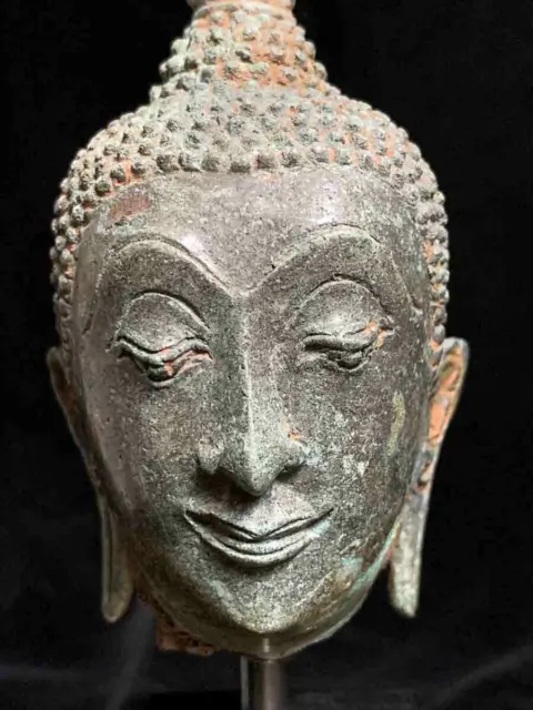Outstanding 16th-17th c Thai SUKHOTHAI Buddha head with superb casting/patina