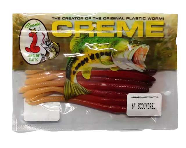 NEW! CREME 101-99 Scoundrel Soft Plastic Worm, 6, Un-Rigged Natural,  9/Pack $7.07 - PicClick