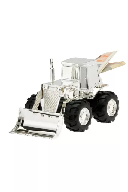 Bambini Salvadanaio Trattore Argento Metallo Camion Regalo di Soldi Risparmio