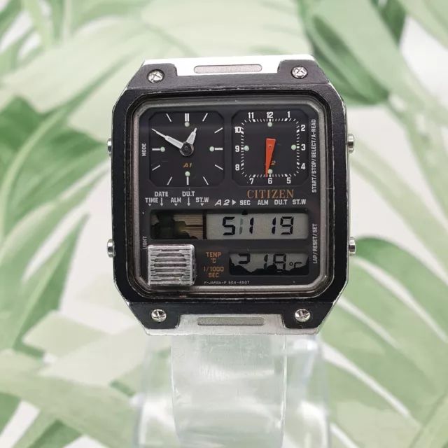 1984 CITIZEN 8981 084535 Jg 2 Thermometer Ana Digi Vintage Digital