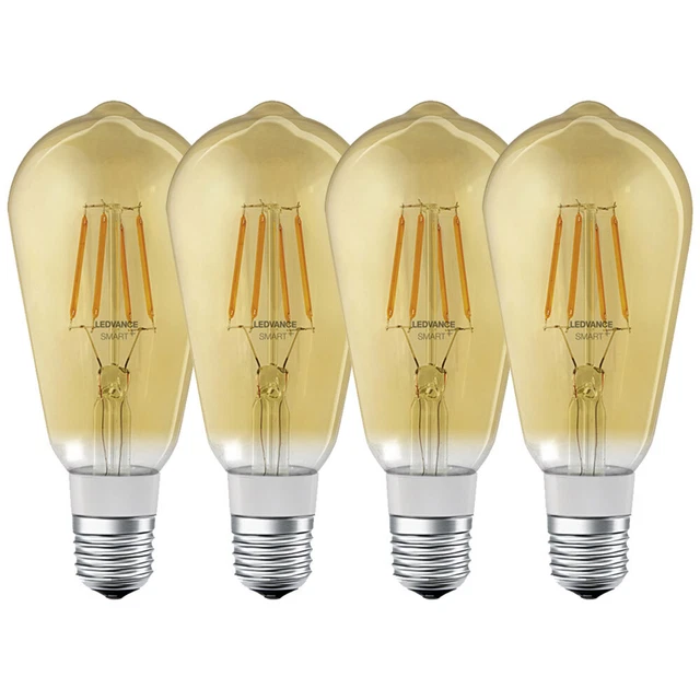 4 x LED Filament Smart+ Edison ST64 5,5W E27 Gold extra warm Dimmbar Bluetooth