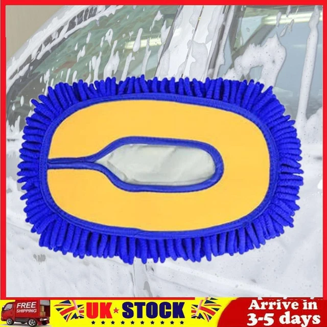 Car Detailing Brush Chenille Car Mop Head Wipe Mop Auto Accessory (Blue)