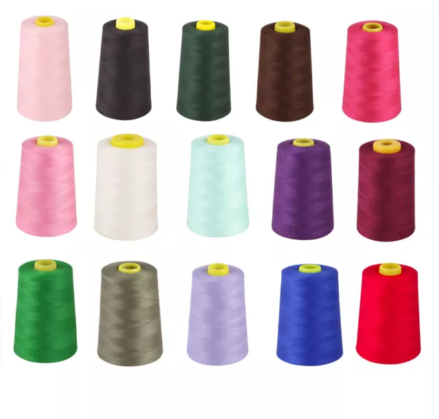 3-10 Pack Overlocking Thread Polyester Sewing 5000 Yard Cone Mixed Colors L@@K