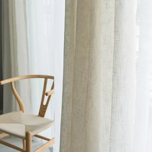 Modern Japanese Style Linen Curtain Gauze Curtain Wave Shading Window Screen