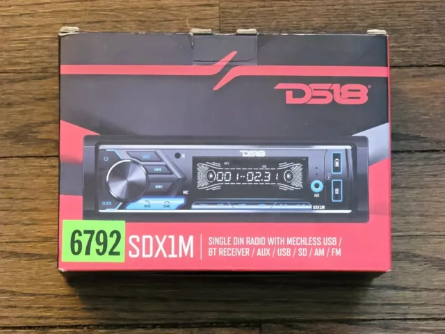 DS18 SDX1M Single Din Radio Headunit Digital Media Receiver Bluetooth Dual USB