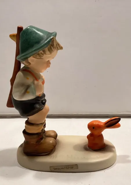 Goebel Hummel Figurine SENSITIVE HUNTER Boy With Bunny 5” W. Germany