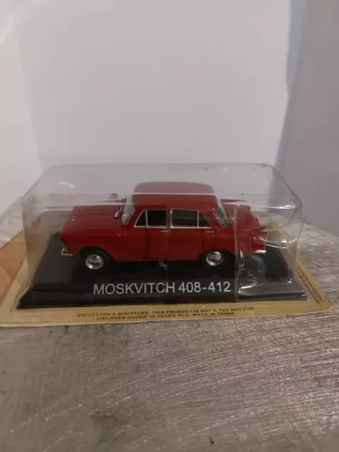 Moskvitch 408 412 Rouge  1964 - 1976 1/43 Neuf Blister Ixo DeAgostini Russe