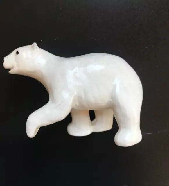 CERAMIC POLAR BEAR FIGURE 3 x 4 1/2 inches