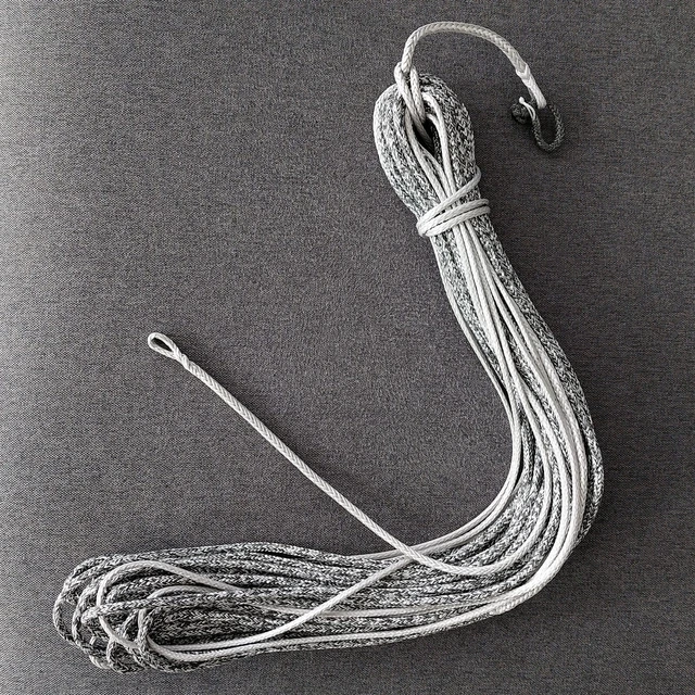 6mm x 30m Continuous Tapered Dyneema Yacht Sportsboat Sheet White/Charcoal Tech