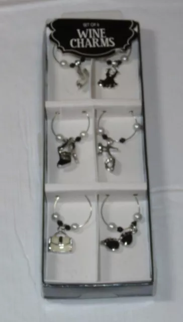 Set di 6 da Ragazza Scarpe Vino Ciondoli Tacchi Alti Occhiali Portasoldi Abito
