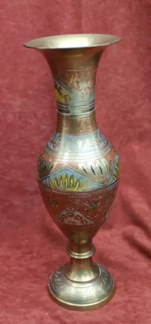 Alte Vase, Schale und Kanne Messing, handbemalt, F3.5.1 2