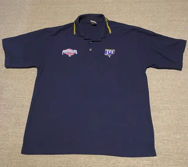 Vintage North Melbourne Kangaroos 1999 AFL Premiers Polo Shirt Mens Large RARE