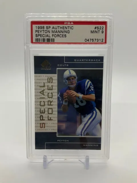 Peyton Manning 1998 Upper Deck SP Authentic Special Forces 0285/1000 #S22 PSA 9