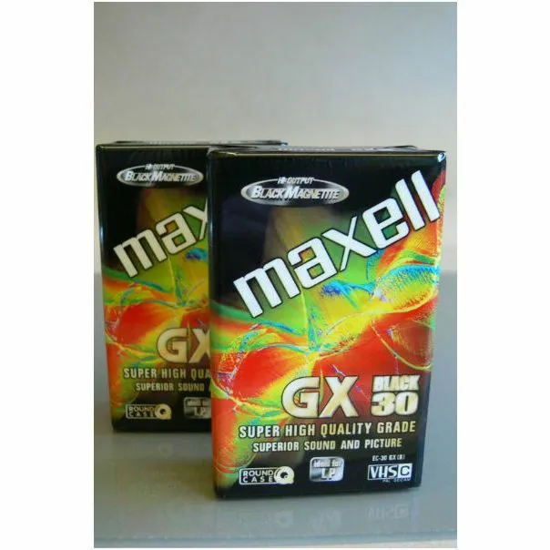 Maxell GX Black super high quality grade vhsc EC 30 camcorder cassette 2 pack