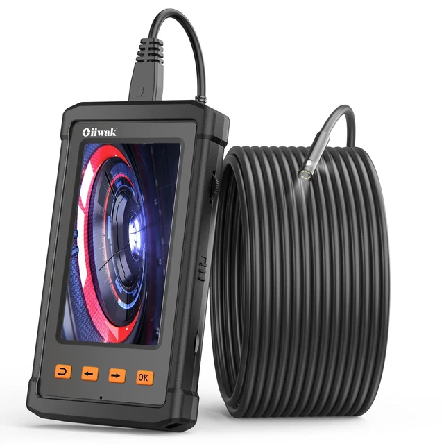 50FT Dual Len Endoscope Inspection Camera,  Borescope Camera for Pipe Sewer Drai