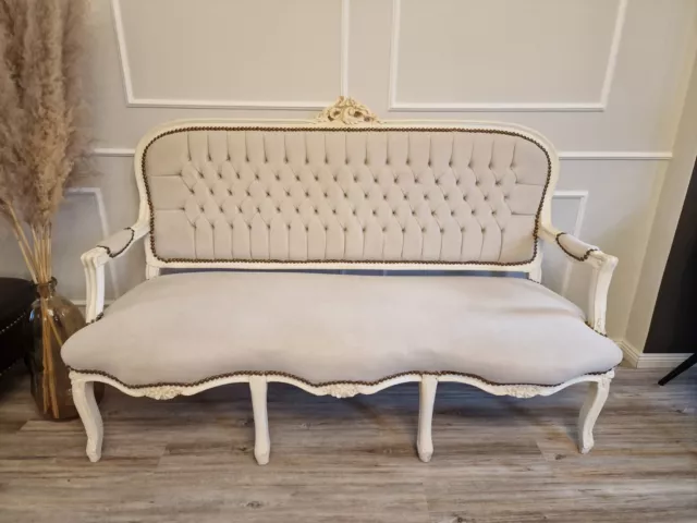Barock Sofa Vintage Sitzbank Couch Shabby Chic Polster Samt