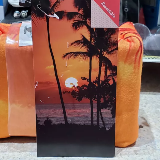 Whitley Willows Sand Free Microfiber Beach Towel 70X35 Sunset Palm Trees