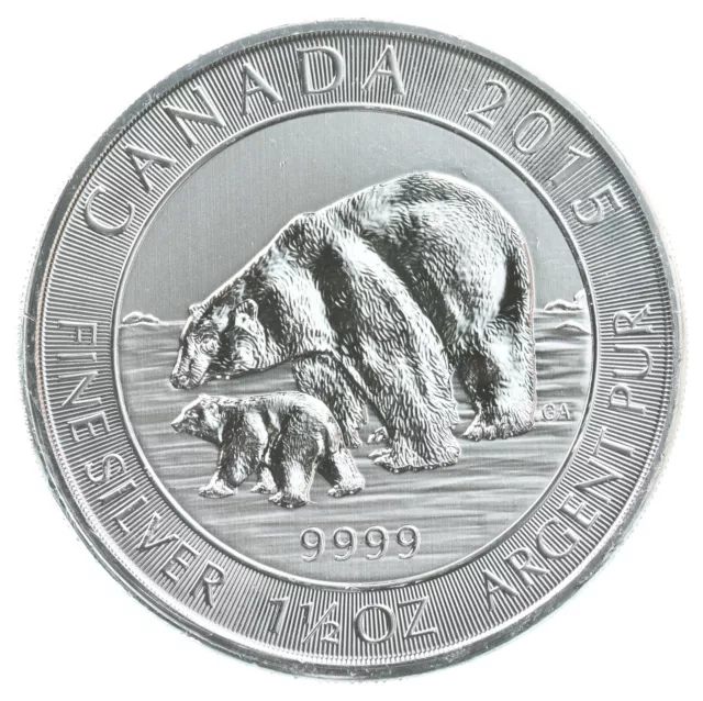 Better Date 2015 Canada 8 Dollars 1 1/2 Oz. Silver Polar Bear World Coin *278