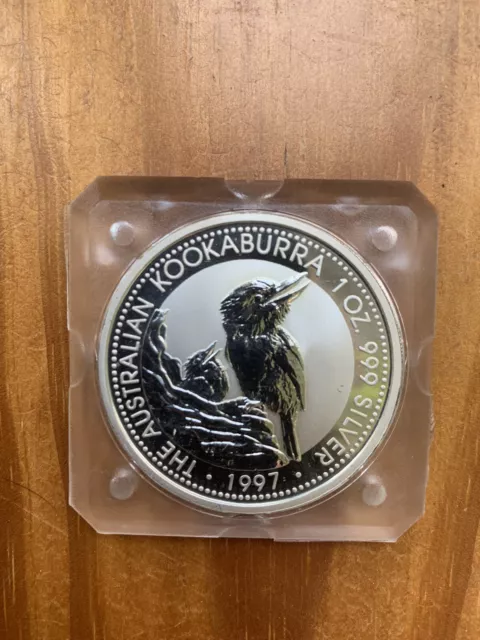 Silbermünze 1  Dollar Australien Kookaburra 1997 1 oz 999 Silber in Kapsel