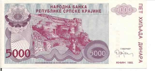 Croatia, 5000 Dinara, 1993, Unc