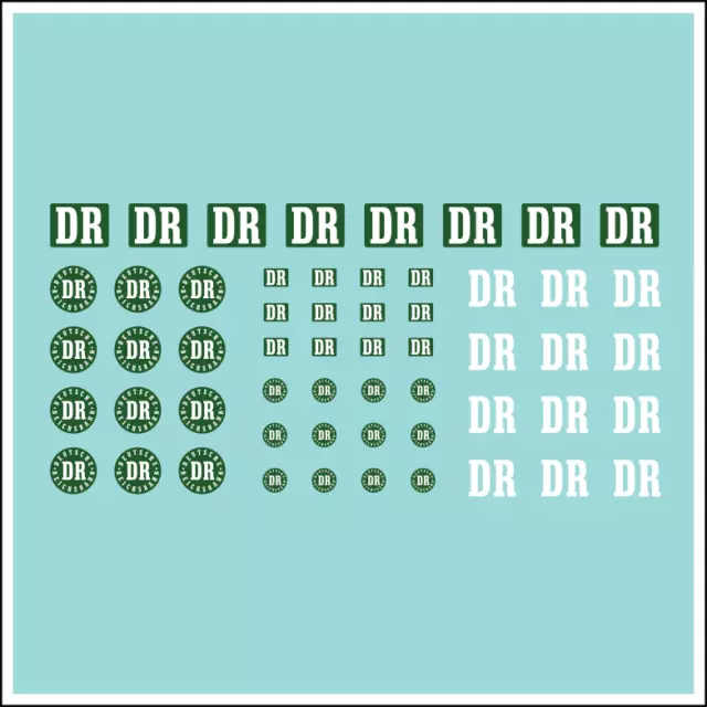 Waterslide Decal 1:45 / Spur 0 - Deutsche Reichsbahn DR grün Eisenbahn DDR