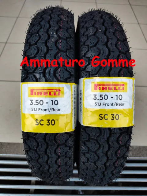 COPPIA 3.50-10 51J PIRELLI SC30 DOT/ANNO Fine2023!  X PIAGGIO VESPA PX LML GOMME