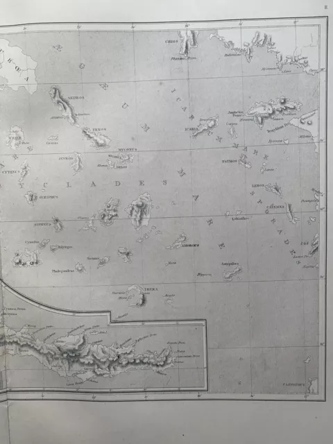1871 Ancient Southern Greece Original Antique Map by William Hughes 3