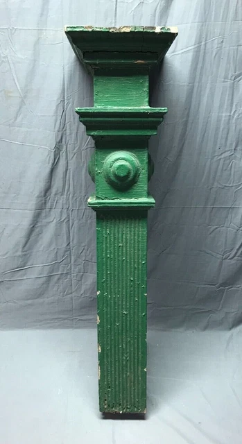 Vintage Shabby Green Fluted Bullseyes Porch Post 6x42 Old Chic Garden 1208-22B 12