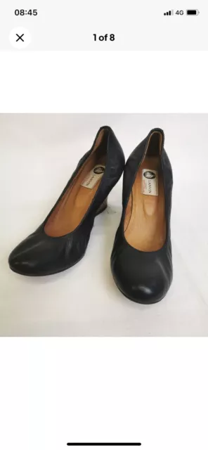 Scarpe Lanvin da donna nere in pelle zeppa EU 39,5 UK 6 US 8,5