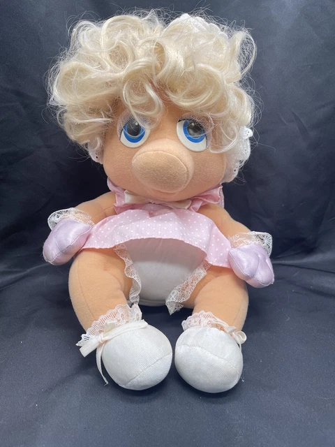 Vintage 1984 Muppet Babies Miss Piggy Plush 11" Hasbro Softies Jim Henson