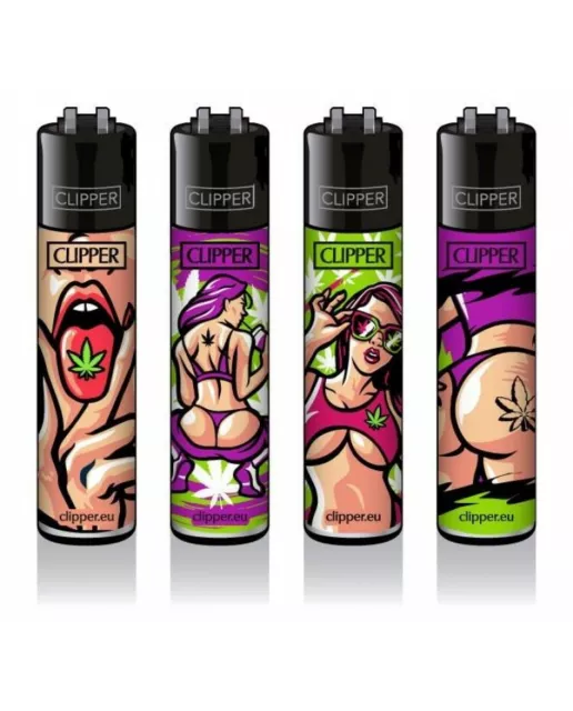 CLIPPER RARE 420 GIRLS LIGHTERS - Multiple Designs or Set Refillable Gas Lighter