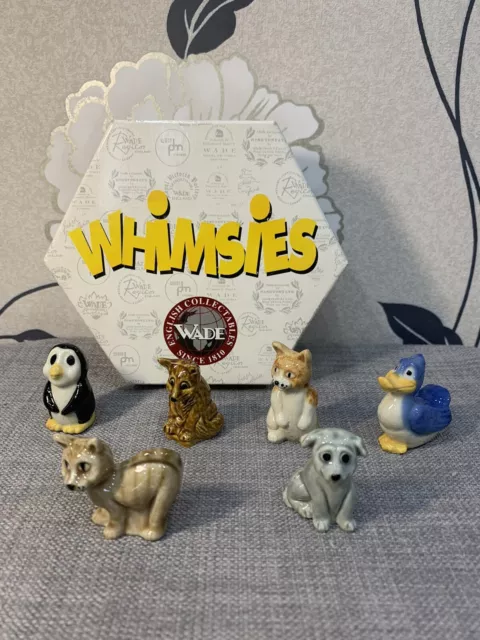 Wade Whimsies Hexagonal Box 6 Pieces In Great Condition Set 6