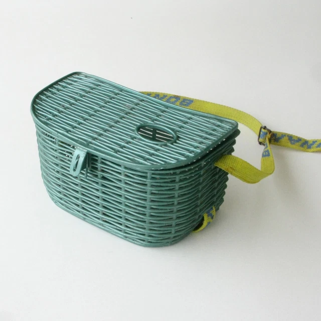 Ancien Panier De Pêche à La Mouche Creel Vintage Tissé Main - Vers 1930