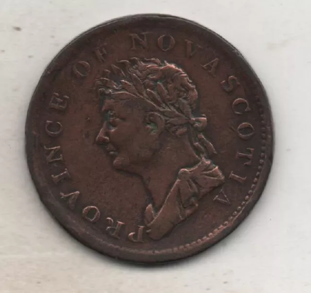 1827 provence of nova scotia halfpenny token