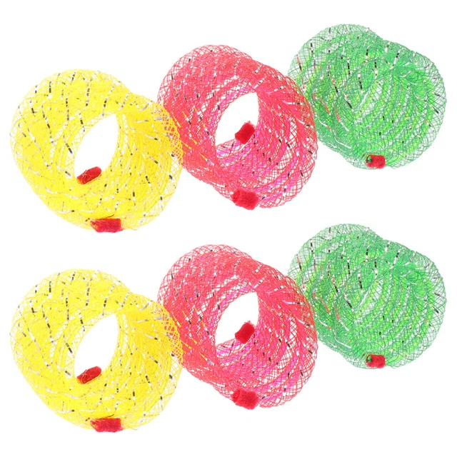 6 Pcs Spring Toy Plastic Spiral Cat Interactive Pet Biting Teaser