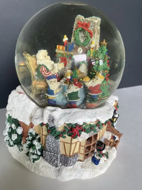 Caja de Música Grande de Colección con Movimiento Santa Claus is Coming to Town Snow Globe Navidad