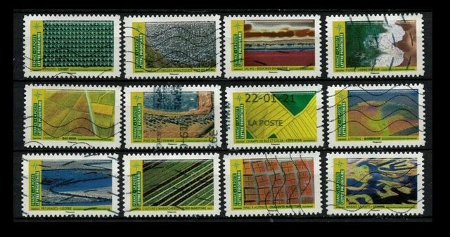 SERIE TIMBRES OBLITERES FRANCE 2021 MOSAIQUE DE PAYSAGES YT 1942 serie-timbres-obliteres-france-2021-mosaique-de-paysages-yt-1942