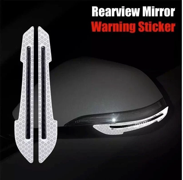 CAR REFLECTIVE CARBON Fiber Sticker Side Mirror Warning Decal