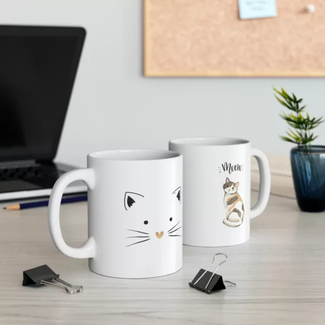 Cute Funny Cat Coffee Mug | Fun Gift for Cat Lovers | 11oz Ceramic