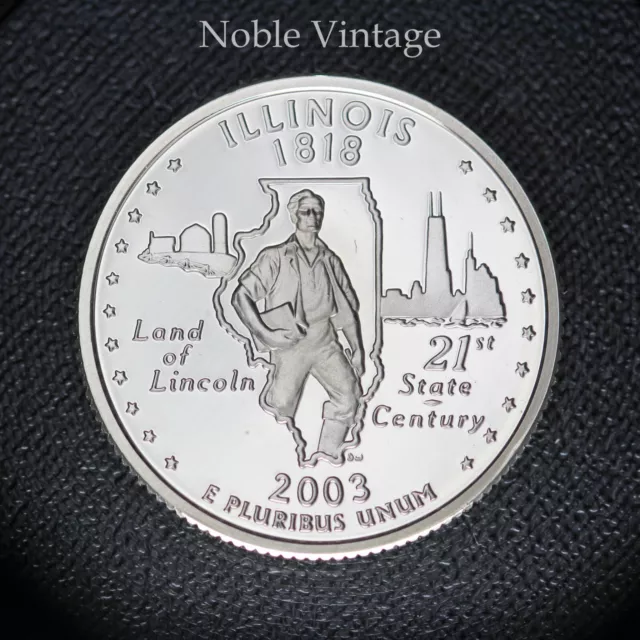 2003 S Silver Proof Illinois State Quarter - Proof set - 90% Silver