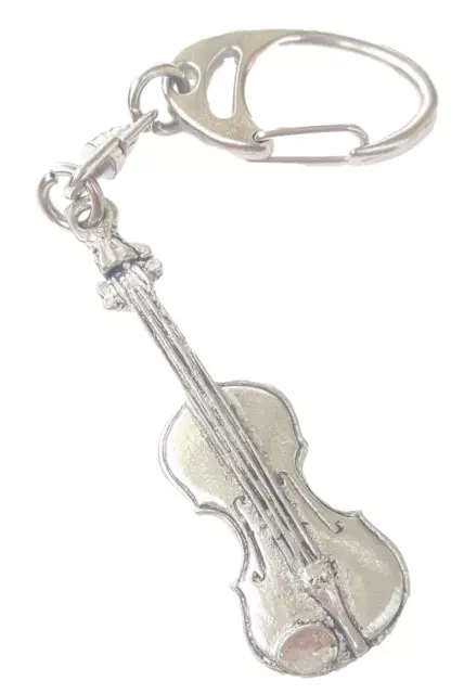 Violin Handcrafted from Solid Pewter In the UK Key Ring