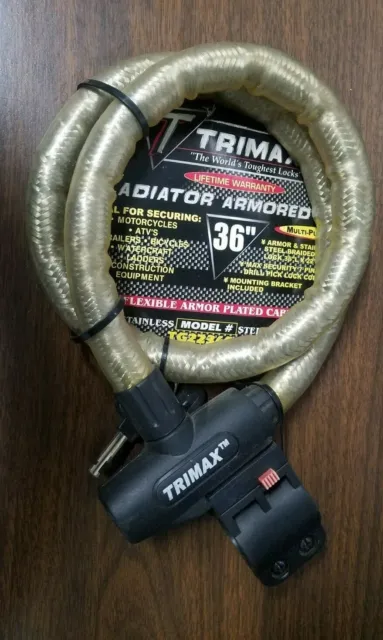 New Trimax 36" ATV Motorcycle Lock & 2 Keys 40100012 DS R