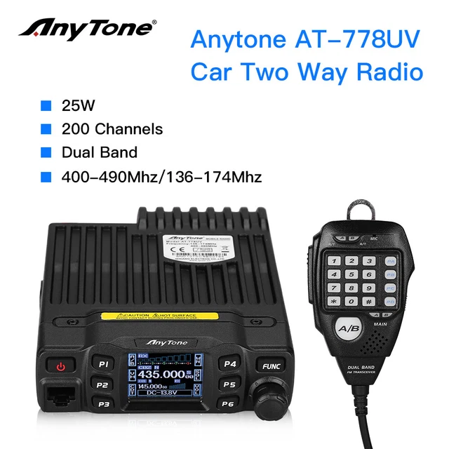 ANYTONE AT778UV VHF/UHT 25W Portable Mobile Radio CB Two Way