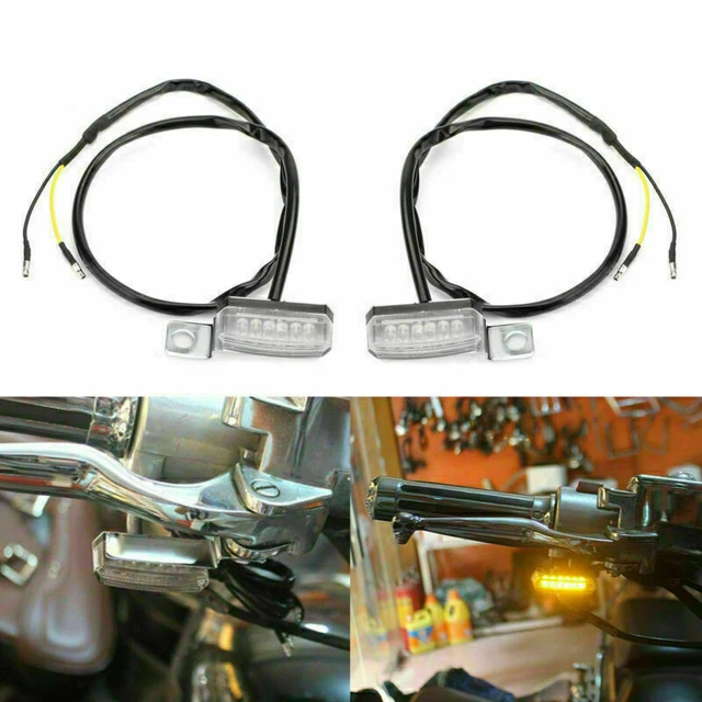 1 Pair Universal Motorcycle LED Front Turn Signal Lamp Indicator Light Chrome