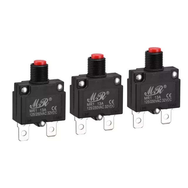 Circuito Sovraccarico Protettore 13A AC125/250V DC32V Premi Pulsante 3pz.