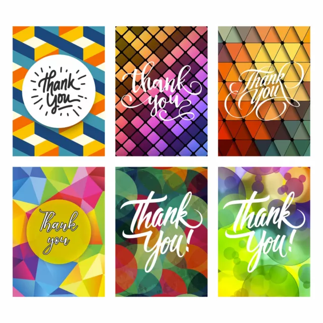 Thank You Card Multipack Pack of 24 - 6 Beautiful Design Foldable with Envelopes 2