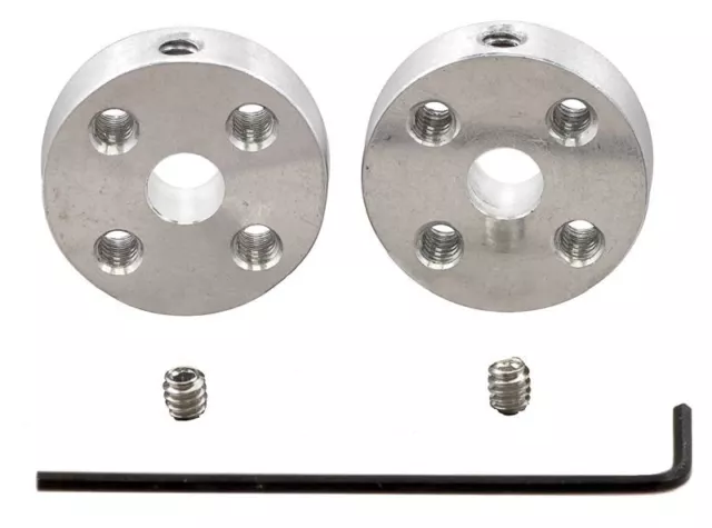 Universal Aluminium Mounting Hub for 5mm Shaft, M3 Holes (2-Pack)